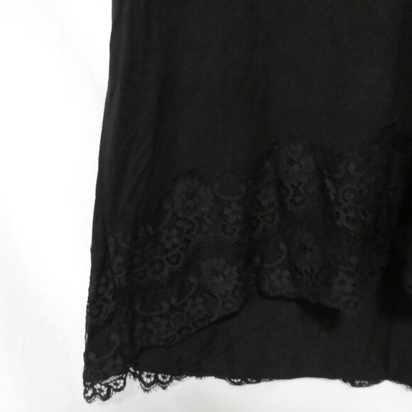 ADDITION ELLE | 1X | Black Sleeveless Top With Lace Trim Hem - Picture 6 of 14